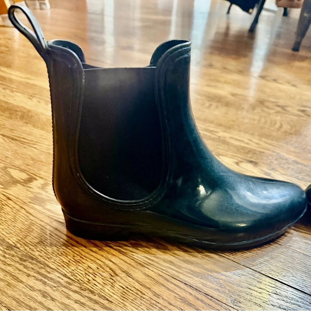 Henry Ferrera Chelsea‎ Rain Boots Womens 9 Black Waterproof Glossy Gorpcore